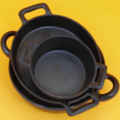 MINI TIGELA ALÇAS MELAMINA 180ML 12X9CM PRETO    