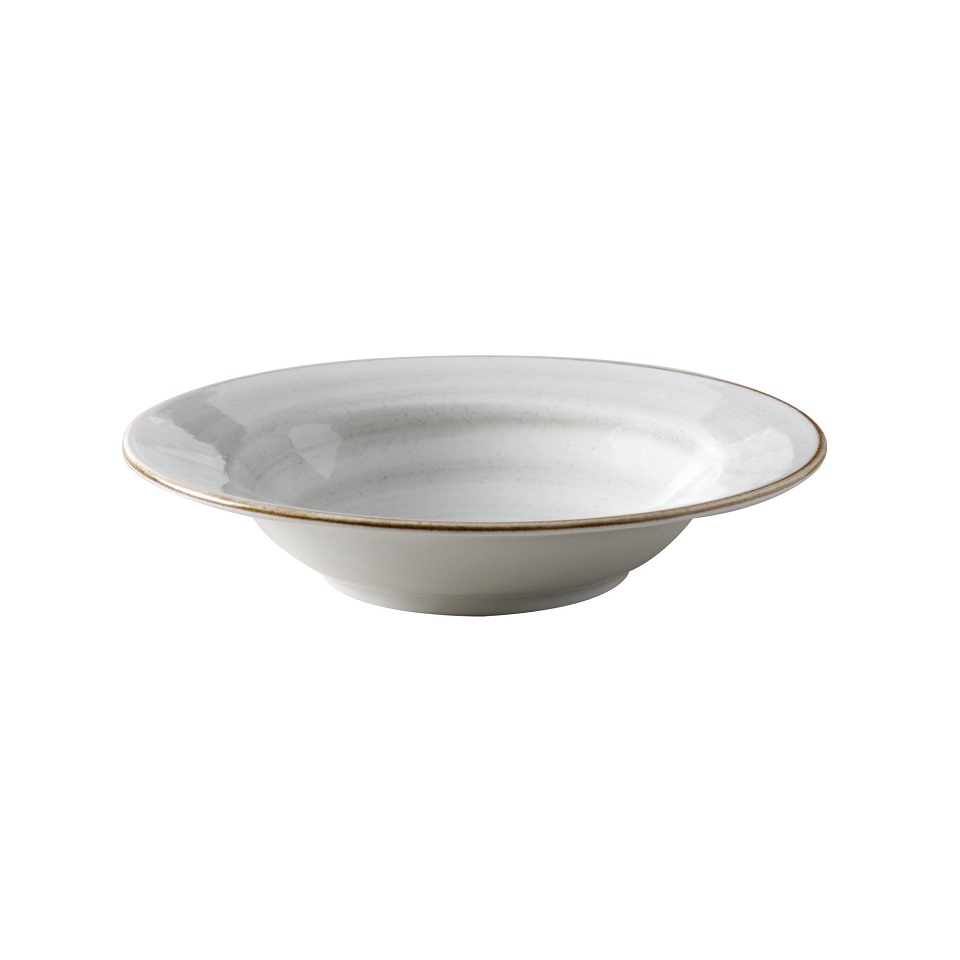 PRATO FUNDO ABA PORCELANA 25CM GRIS ARTISAN    