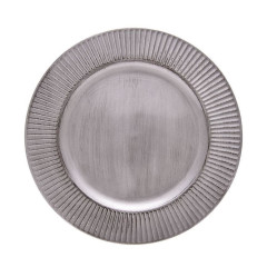 SOUSPLAT PLÁSTICO 33CM GALLES RADIAL SILVER ANTIQUE    