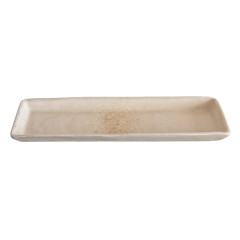 TRAVESSA SUSHI CERÂMICA 30X10CM BRANCO CHAPISCO ORIENTAL NATIVA