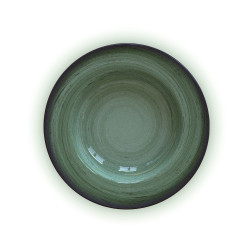 PRATO FUNDO PORCELANA 23CM VERDE RÚSTICO     