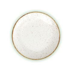 PRATO MESA PORCELANA 28CM 2,5CM MARROM RÚSTICO    