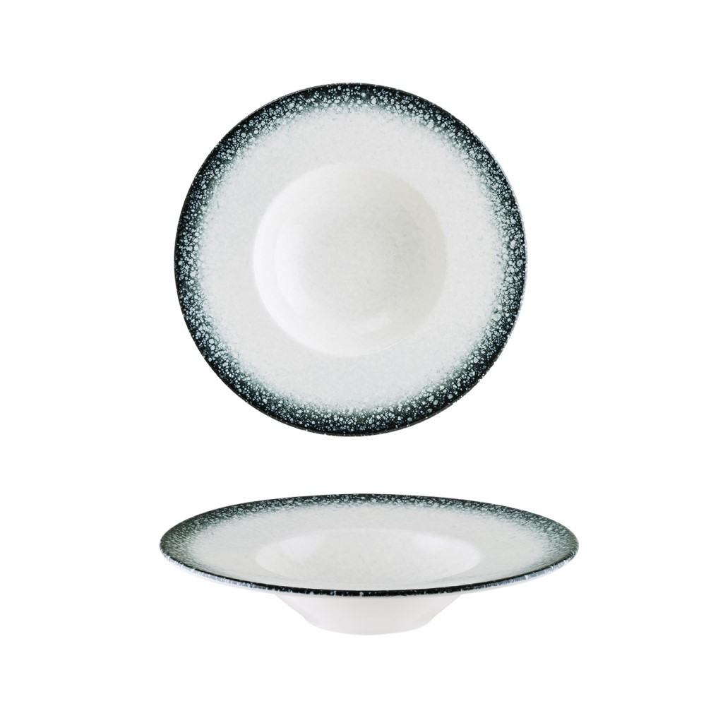 PRATO FUNDO MASSA PORCELANA 28CM CALLIS BLACK GARANTIA BONNA