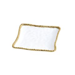 PRATO PORCELANA BORDA TITÂNIO DOURADO 16,5X16,5CM GOLDEN SALERNO   