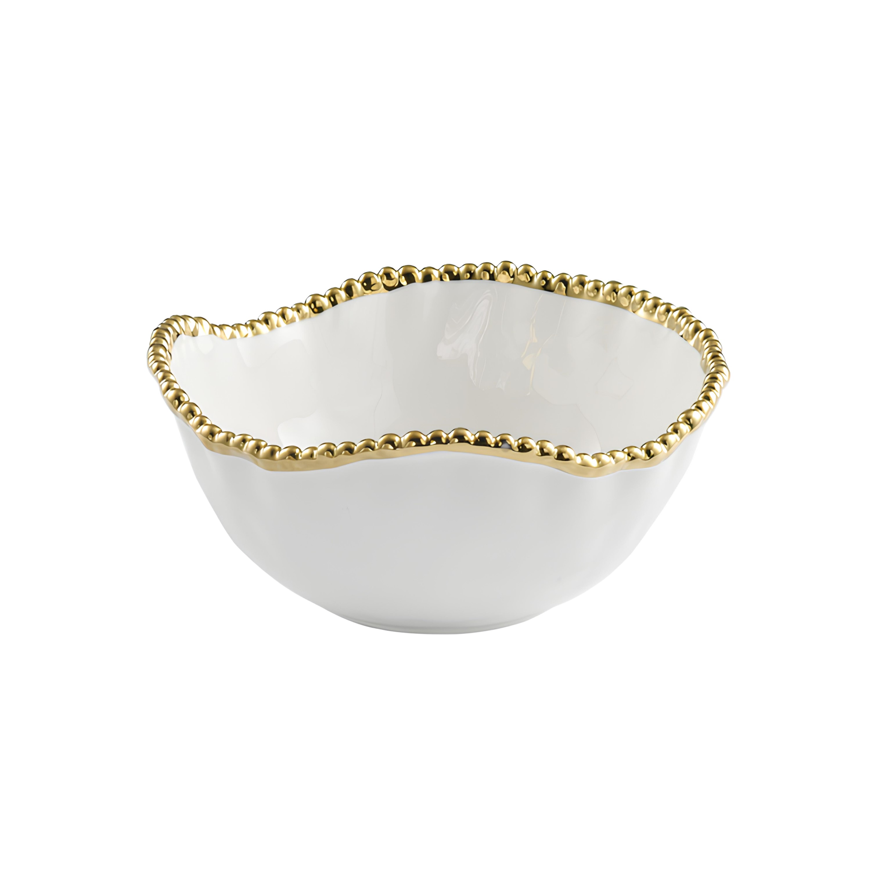 BOWL PORCELANA BORDA TITÂNIO DOURADO 22X21,6CM GOLDEN SALERNO PAMPA BAY