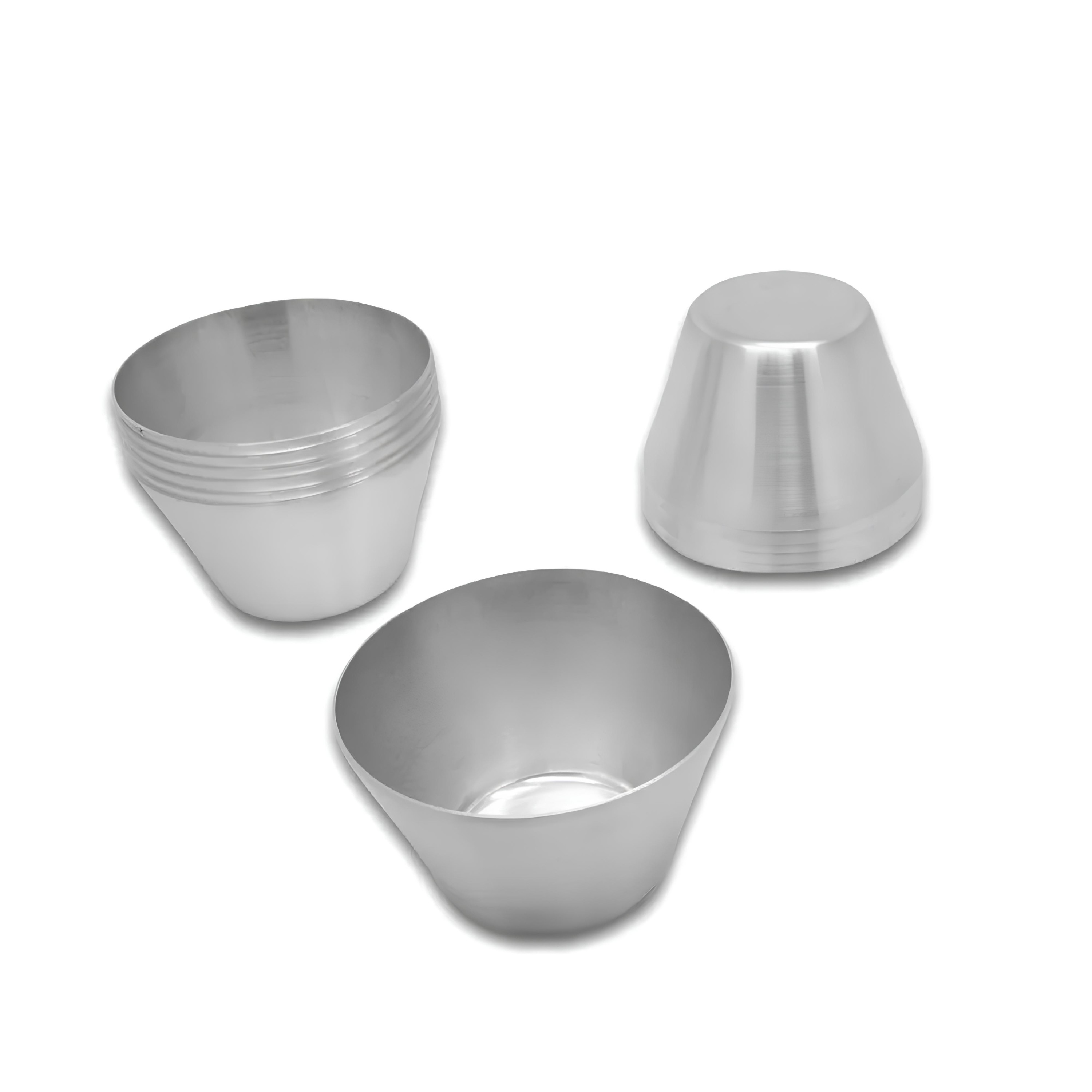 KIT 12 FORMAS PUDIM SOBREMESA ALUMÍNIO 8,6CM (BOCA) 5CM (FUNDO) 