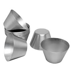 KIT 12 FORMAS PUDIM SOBREMESA ALUMÍNIO 8,6CM (BOCA) 5CM (FUNDO) 