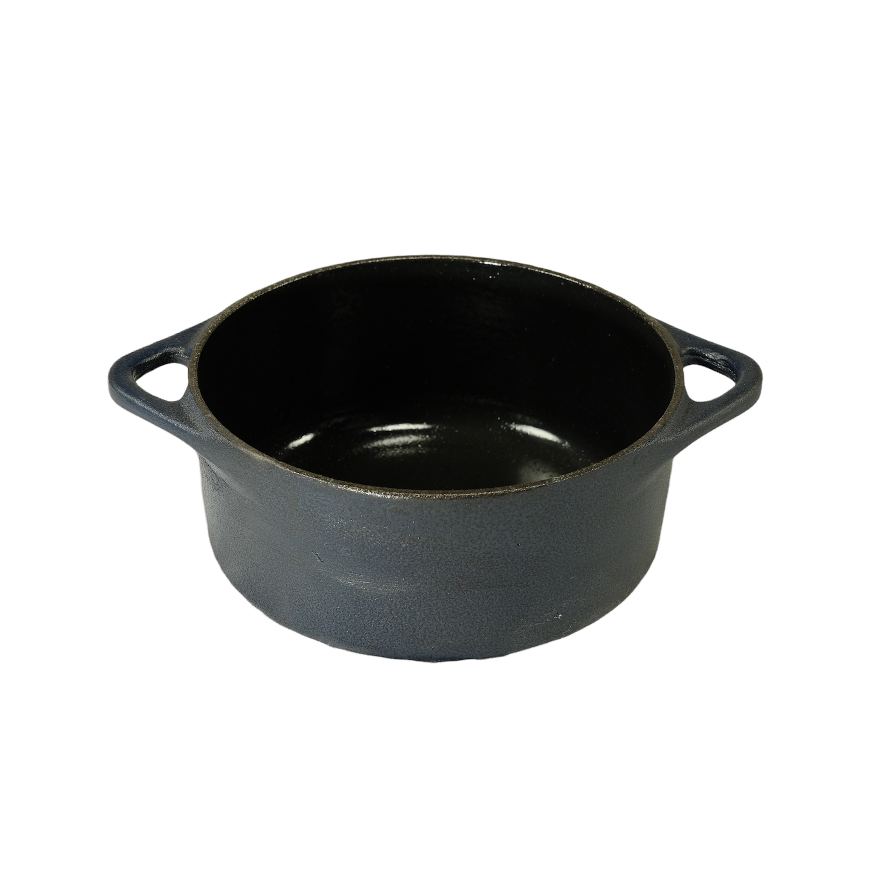 MINI CAÇAROLA FERRO FUNDIDO 14CM 750ML ESMALTE AZUL FOSCO GRAND 