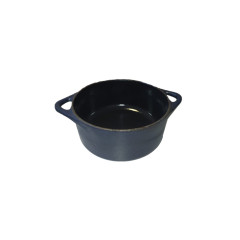 MINI CAÇAROLA FERRO FUNDIDO 12CM 600ML ESMALTE AZUL FOSCO GRAND 