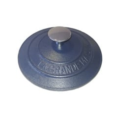 TAMPA FERRO FUNDIDO 20CM POMEL CROMADO ESMALTE FOSCO AZUL GRAND 