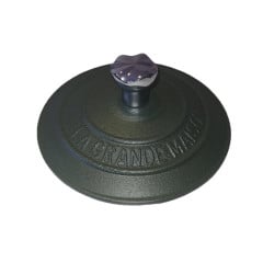 TAMPA FERRO FUNDIDO 20CM POMEL CROMADO ESMALTE FOSCO VERDE GRAND 