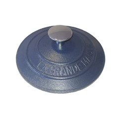 TAMPA FERRO FUNDIDO 24CM POMEL CROMADO ESMALTE FOSCO AZUL GRAND 