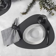 LUGAR AMERICANO IRREGULAR PVC 44X34CM PRETO RAVENA    