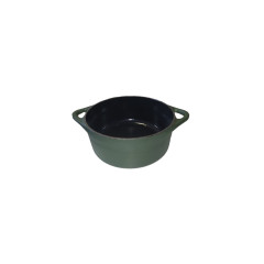 MINI CAÇAROLA FERRO FUNDIDO 8CM 180ML ESMALTE VERDE FOSCO GRAND 
