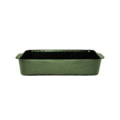 TRAVESSA ALTA FERRO FUNDIDO 32X24,5CM 4L ESMALTE VERDE FOSCO GRAND 