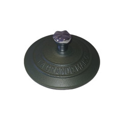 MINI TAMPA FERRO FUNDIDO 8CM POMEL CROMADO ESMALTE VERDE FOSCO 