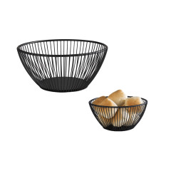CESTA BUFFET METÁLICA 17,5CM PRETA SVART     
