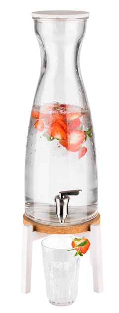 SUQUEIRA VIDRO BASE MADEIRA BRANCA 23CM 4,5L FRESH WHITE  