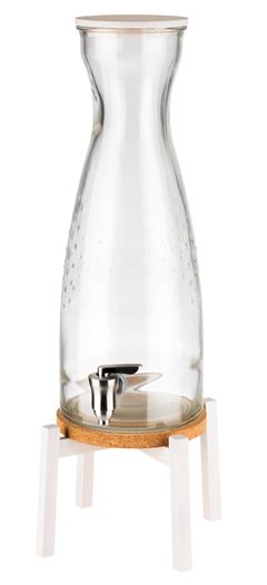 SUQUEIRA VIDRO BASE MADEIRA BRANCA 23CM 4,5L FRESH WHITE  
