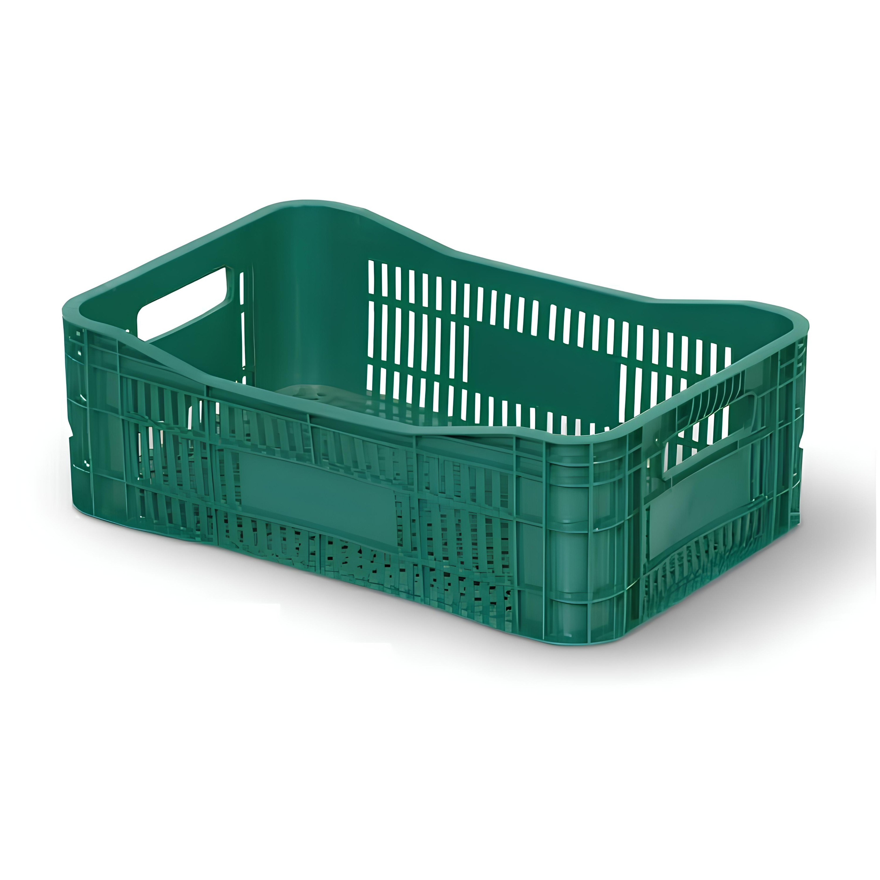 CAIXA HORTIFRUTI EMPILHÁVEL PLÁSTICA BAIXA 21L 55X36CM VERDE   