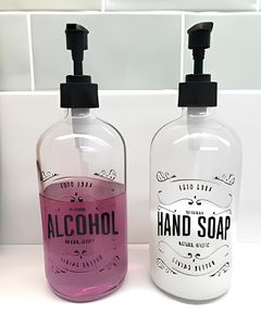 DISPENSER ÁLCOOL GEL VIDRO 490ML 7,5CM     