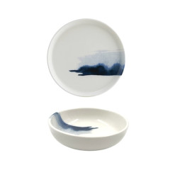 MINI PRATO FUNDO PORCELANA 10CM HYGGE BLUE WAVE BONNA  