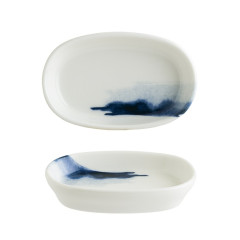 MINI BOWL OVAL PORCELANA 60ML 10X6,5CM HYGGE BLUE WAVE BONNA 