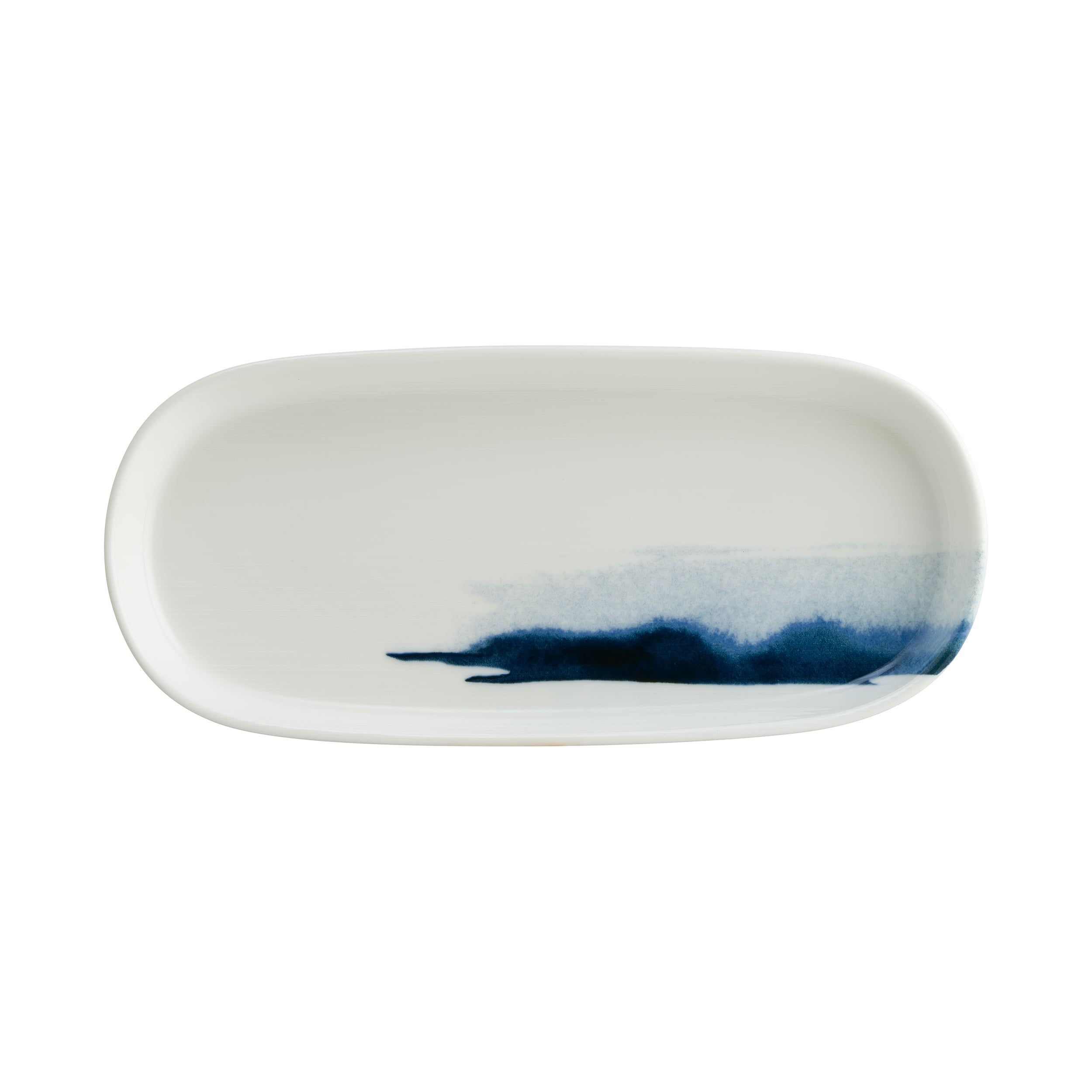 MINI PRATO OVAL PORCELANA 21X10CM HYGGE BLUE WAVE BONNA