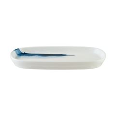 MINI PRATO OVAL PORCELANA 21X10CM  HYGGE BLUE WAVE BONNA 