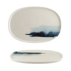 TRAVESSA OVAL PORCELANA 34X23CM HYGGE BLUE WAVE BONNA   