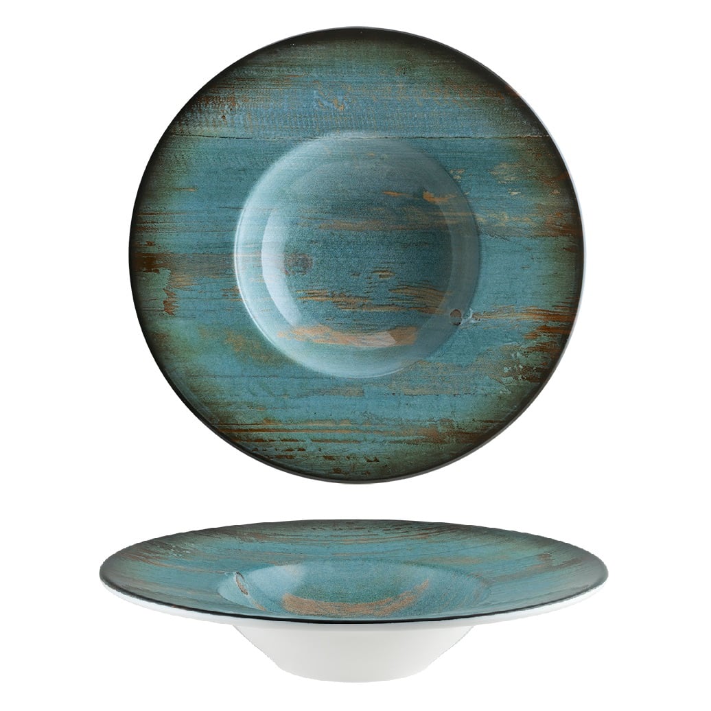 PRATO FUNDO MASSA PORCELANA 28CM BANQUET MADERA VERDE GARANTIA BONNA