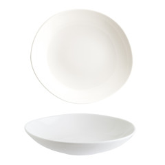PRATO FUNDO VAGO MULTIUSO ASSIMÉTRICO PORCELANA 26CM BONNA   