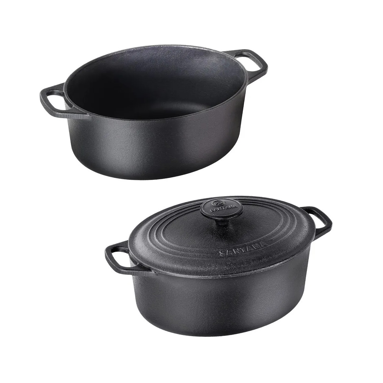 CAÇAROLA OVAL FERRO FUNDIDO TAMPA 24X19CM 2,5L    