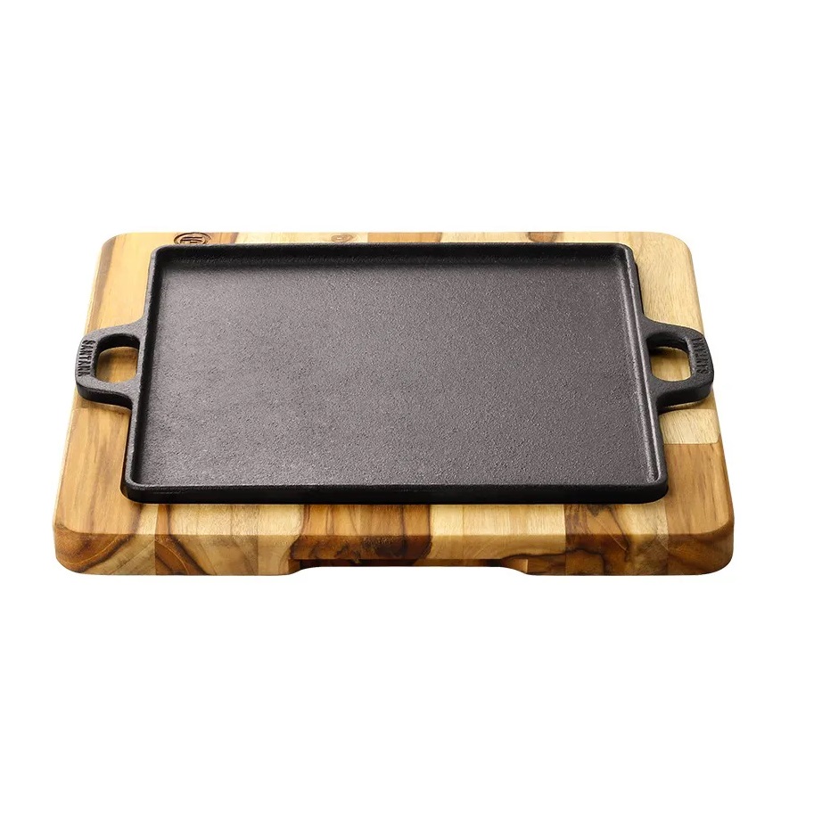CHAPA FERRO FUNDIDO BASE MADEIRA 24X24CM     