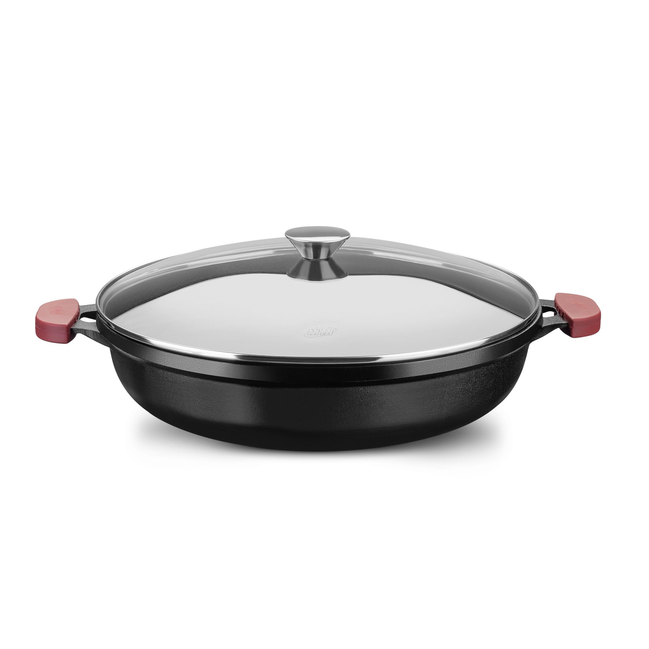 WOK FERRO FUNDIDO TAMPA VIDRO 36CM 6,9L FORNO & FOGÃO 