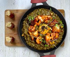 WOK FERRO FUNDIDO TAMPA VIDRO 36CM 6,9L FORNO & FOGÃO 