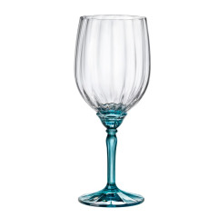 TAÇA VINHO TINTO VIDRO 535ML 22CM FLORIAN BLUE   