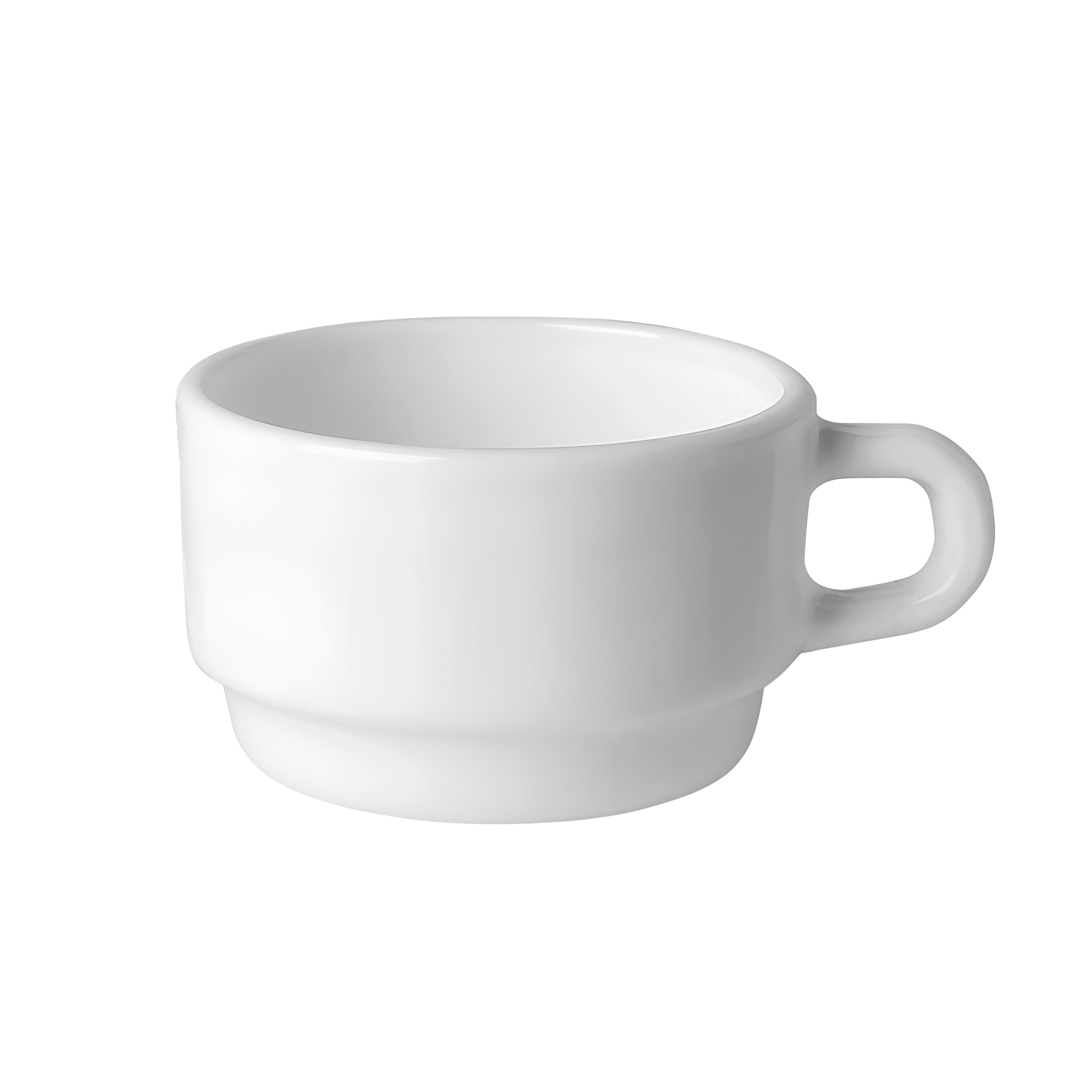 XÍCARA CHÁ EMPILHÁVEL VIDRO TEMPERADO OPALINO 220ML 8,5CM CAREWARE  