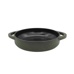 MINI TRAVESSA FERRO FUNDIDO 12CM 210ML ESMALTE VERDE FOSCO GRAND 