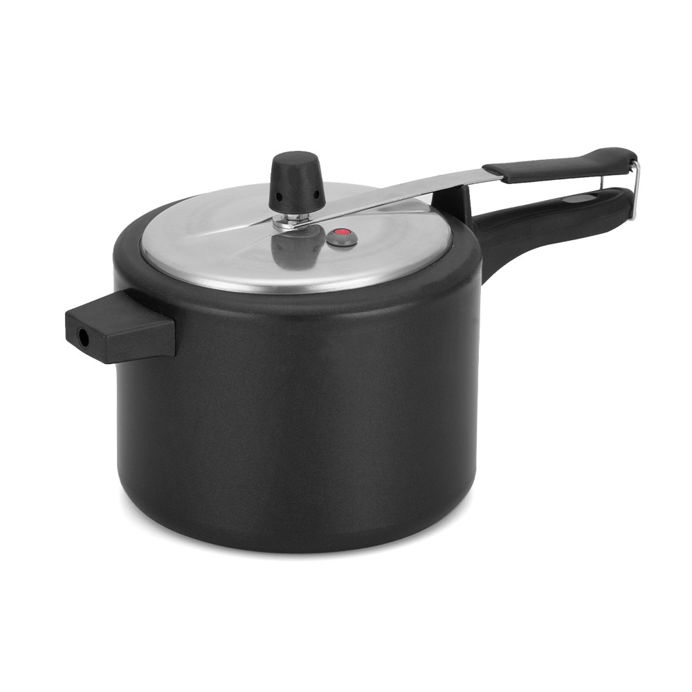 PANELA PRESSÃO ALUMÍNIO ANTIADERENTE FECHAMENTO INTERNO 4,5L 20CM PRETA  