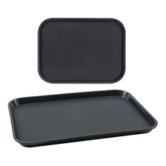 BANDEJA PLÁSTICA ANTIDERRAPANTE 50X38CM PRETA      