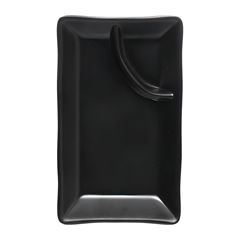 PRATO SUSHI DIVISÓRIA SHOYU POLIPROPILENO 19,5X11,5CM PRETO    