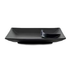 PRATO SUSHI DIVISÓRIA SHOYU POLIPROPILENO 19,5X11,5CM PRETO    