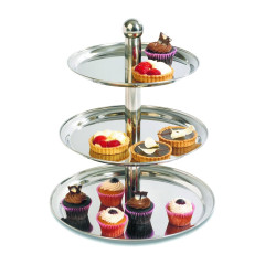 EXPOSITOR BUFFET INOX 3 NÍVEIS 49CM     