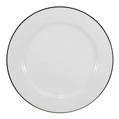 PRATO MESA PORCELANA 27CM BRASÍLIA FILETE PRATA    