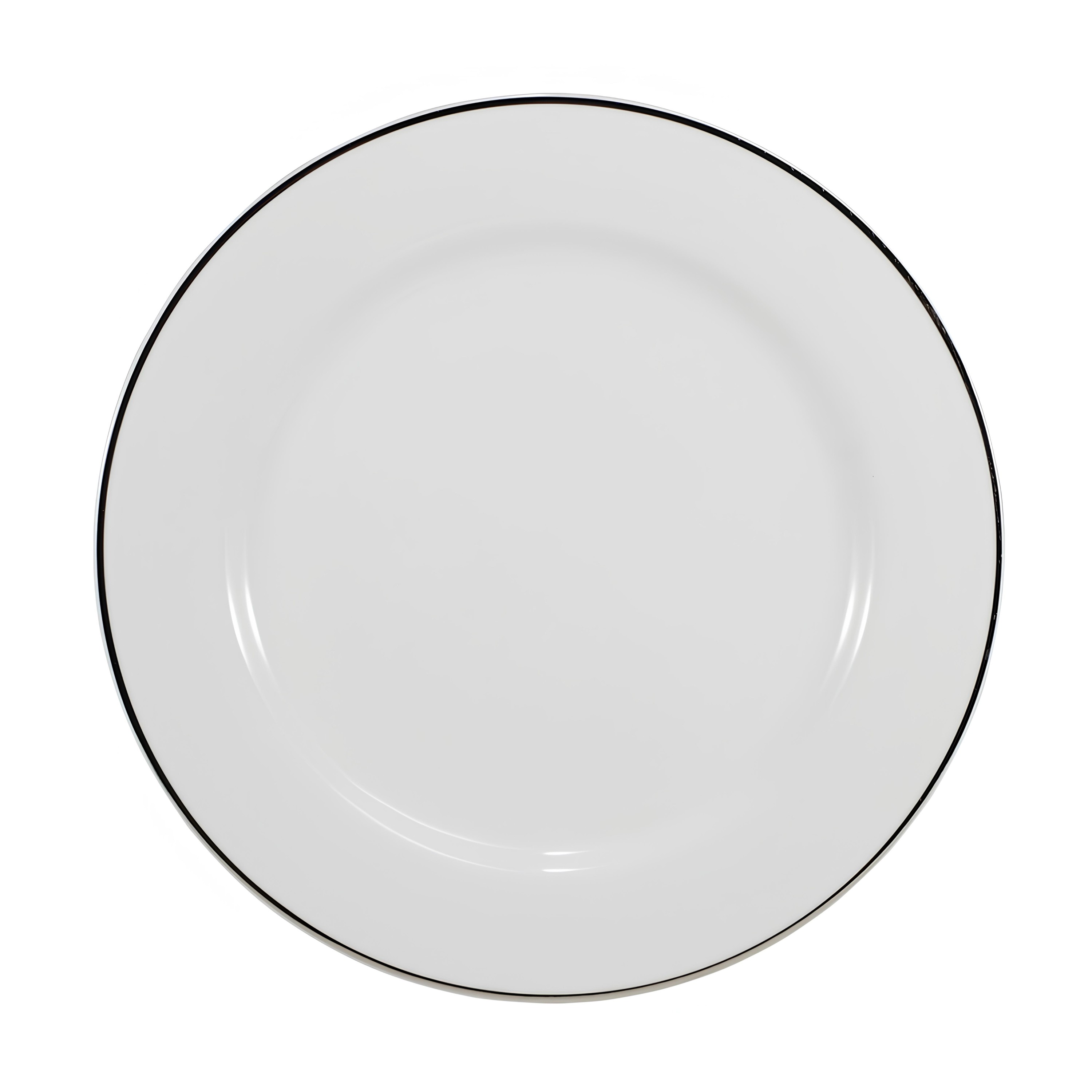 PRATO SOBREMESA PORCELANA 19CM BRASÍLIA FILETE PRATA    