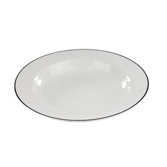 PRATO FUNDO PORCELANA 23CM BRASÍLIA FILETE PRATA    