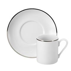 XÍCARA CAFÉ PIRES PORCELANA 60ML 4,5CM BRASÍLIA FILETE PRATA  