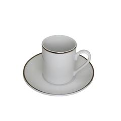XÍCARA CAFÉ PIRES PORCELANA 60ML 4,5CM BRASÍLIA FILETE PRATA  