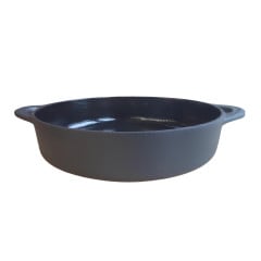 TRAVESSA FERRO FUNDIDO 20CM 1,2L ESMALTE PRETO FOSCO GRAND CHEF 